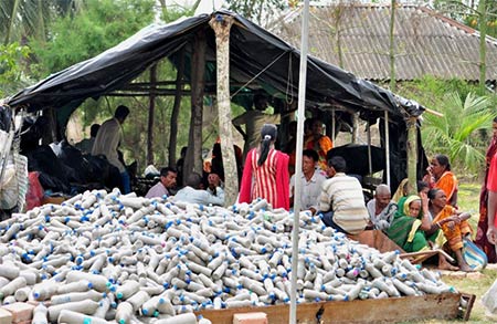 Plastic Bottles filled with mud or sand to be used for construction by Samarpan Foundation Plastic-Bottles-filled-with-mud-or-sand-to-be-used-for-construction-by-Samarpan-Foundation